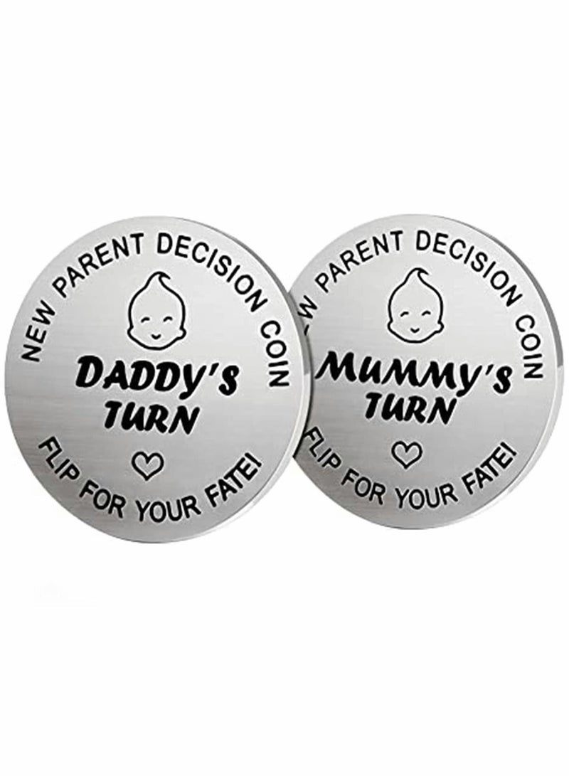 Excefore Decision Coin New Baby Gift for Mom Dad Pregnant Mothers First Time Parents to be Birthday Funny Present Double-Sided - Image 1