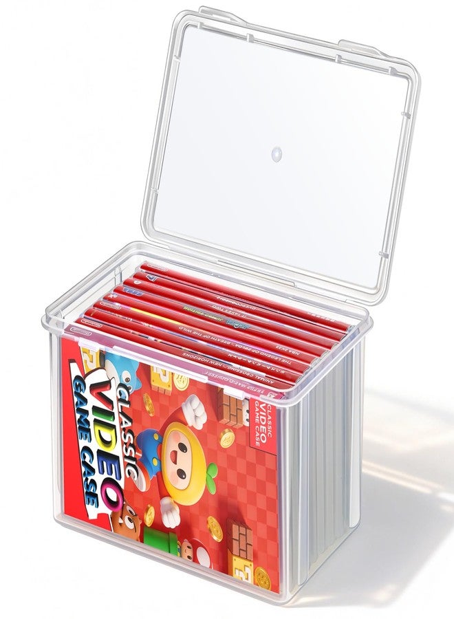 tutata Plastic Video Game Holder, Game Disc Storage Box Compatible with Switch Game Holder - Clear - Image 1