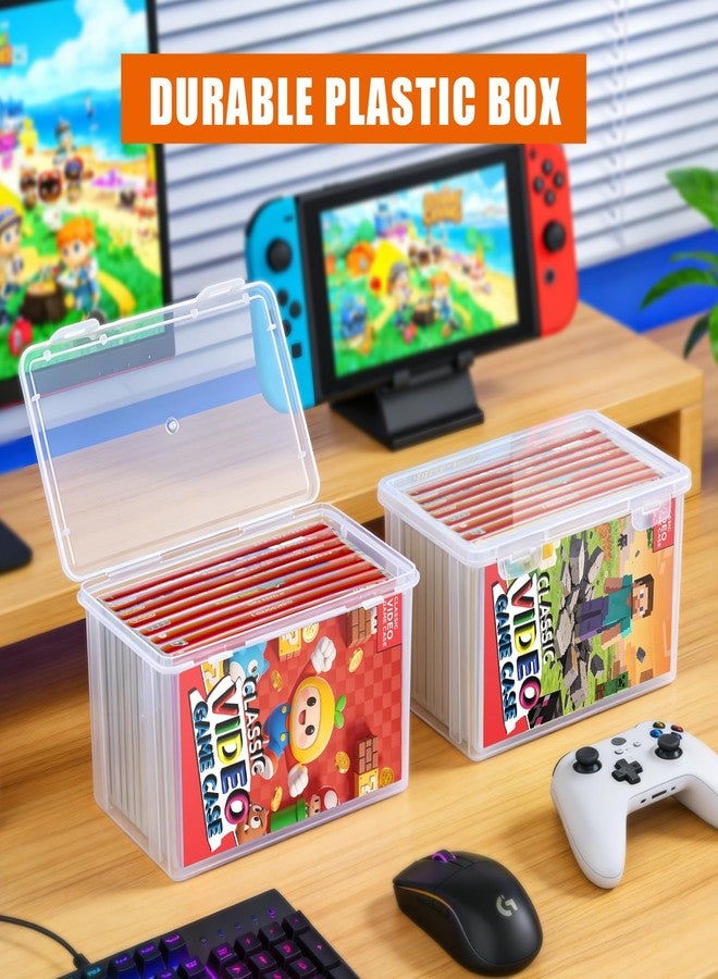 tutata Plastic Video Game Holder, Game Disc Storage Box Compatible with Switch Game Holder - Clear - Image 3