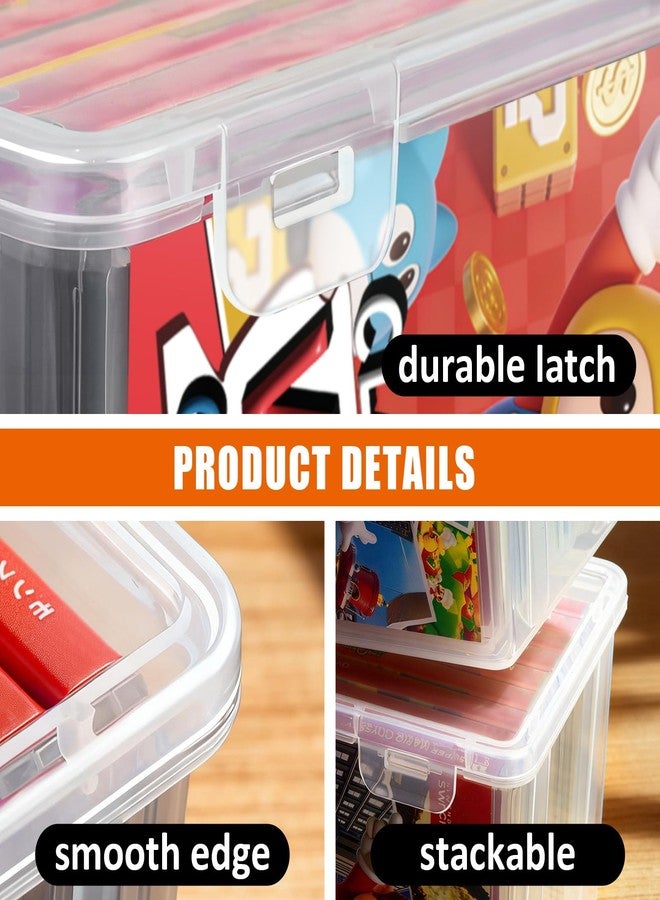 tutata Plastic Video Game Holder, Game Disc Storage Box Compatible with Switch Game Holder - Clear - Image 5