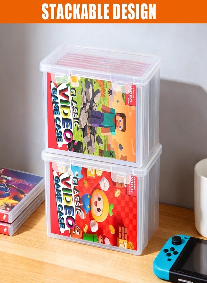 tutata Plastic Video Game Holder, Game Disc Storage Box Compatible with Switch Game Holder - Clear - Image 4