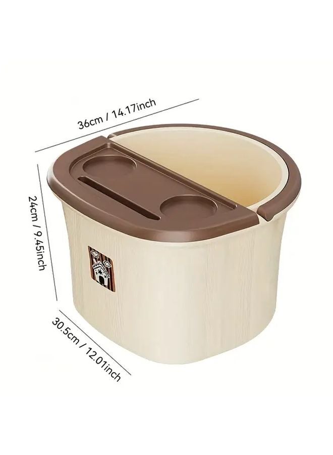 Brown Portable Foot Spa Bath Tub with Massage Rollers Easy Fill Design for Home Use - Image 4