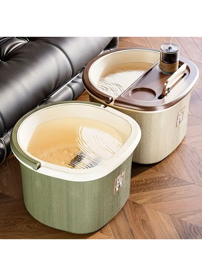 Brown Portable Foot Spa Bath Tub with Massage Rollers Easy Fill Design for Home Use - Image 5