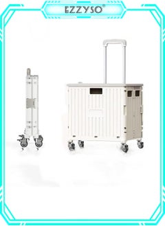 EzzySo Folding Multifunctional Car Portable Rolling Crate Trolley Shopping Cart Foldable Tool Box ,  Grocery Store, Office, Luggage etc  - Image 1