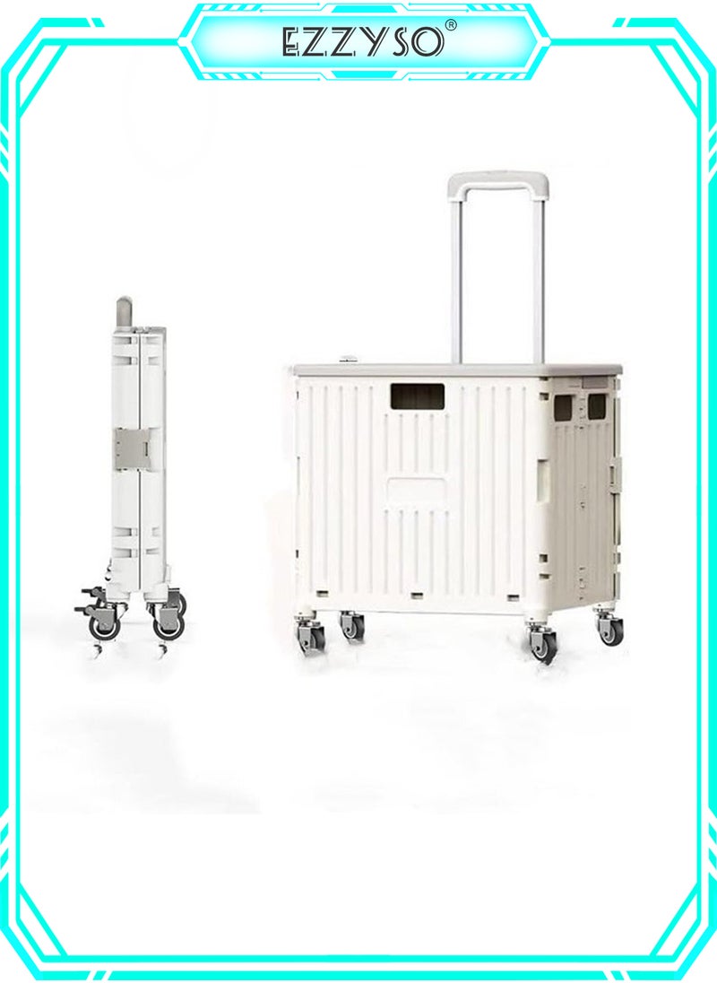 EzzySo Folding Multifunctional Car Portable Rolling Crate Trolley Shopping Cart Foldable Tool Box ,  Grocery Store, Office, Luggage etc  - Image 1