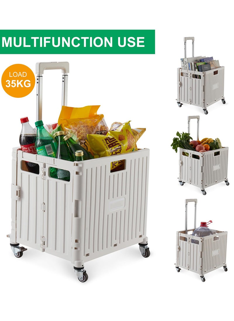 EzzySo Folding Multifunctional Car Portable Rolling Crate Trolley Shopping Cart Foldable Tool Box ,  Grocery Store, Office, Luggage etc  - Image 2