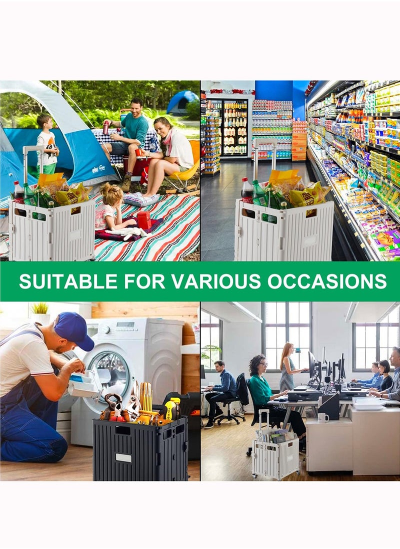 EzzySo Folding Multifunctional Car Portable Rolling Crate Trolley Shopping Cart Foldable Tool Box ,  Grocery Store, Office, Luggage etc  - Image 3