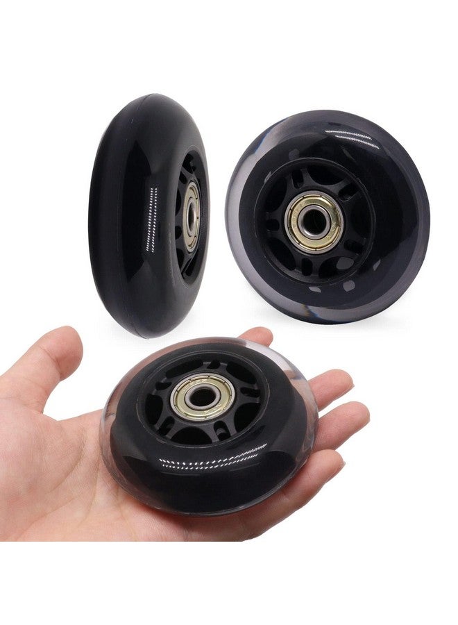 BENLIUDH Inline Skate Wheels With Bearings, 3 Inch Roller Blade Wheels 76Mm Outdoor And Indoor Clear Wheels For Office Chairs, Luggage (8 Pack,Black)  - Image 3