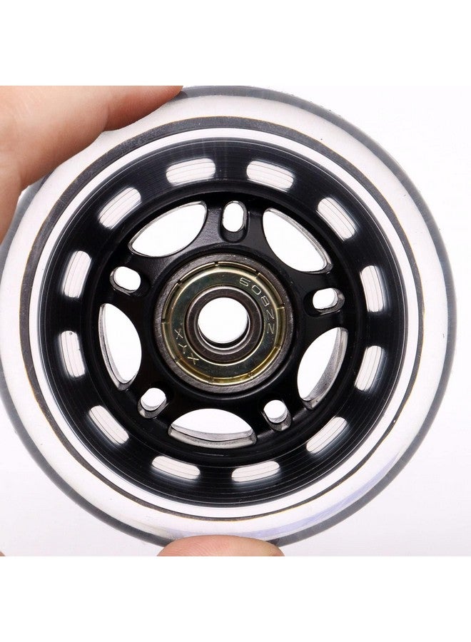 BENLIUDH Inline Skate Wheels With Bearings, 3 Inch Roller Blade Wheels 76Mm Outdoor And Indoor Clear Wheels For Office Chairs, Luggage (8 Pack,Black)  - Image 2