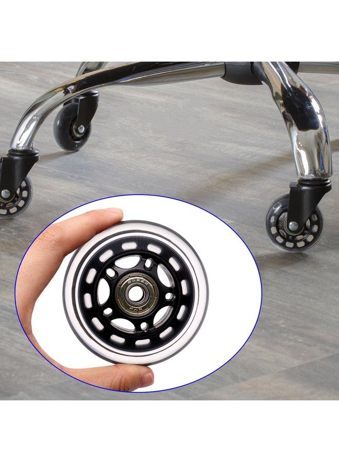 BENLIUDH Inline Skate Wheels With Bearings, 3 Inch Roller Blade Wheels 76Mm Outdoor And Indoor Clear Wheels For Office Chairs, Luggage (8 Pack,Black)  - Image 5