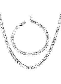 GELESE Other Men's Necklace & Bracelet Jewelry Set- 925 Silver Chain Kit for Men and Women (Silver)  - Image 1