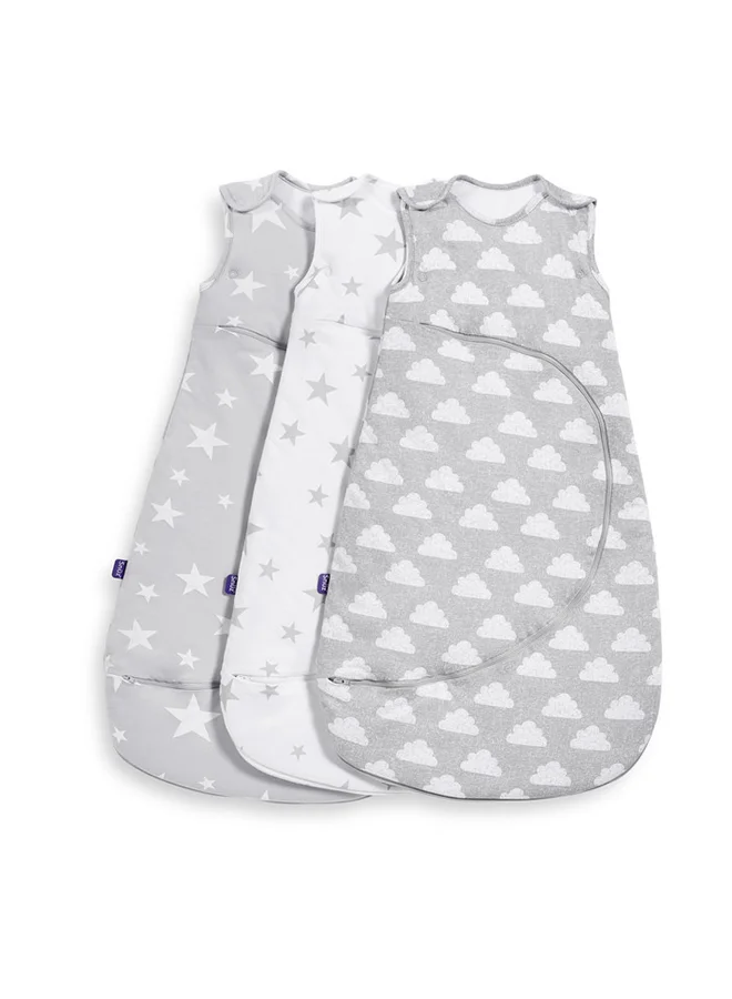 Snuz Pouch Sleeping Bag For Infant And Baby 2.5 Tog Clever Nappy Change Zip 100% Cotton Suitable From 0 To 6 Months Maximum Baby Length 68 Cmwhite