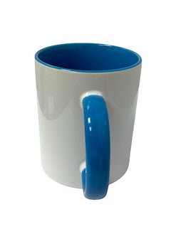 YOLO Yolo Ceramic Mug White with Coloured handle 300ml for Coffee and Tea-Blue  - Image 3