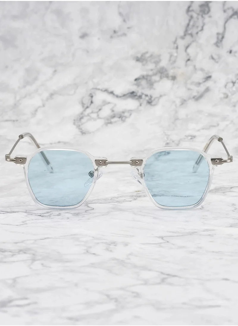 الشعراء الصريحون Explicit Poets Unisex LOGAN CLEAR Clear - Blue Stylish Sunglasses, 43EP1