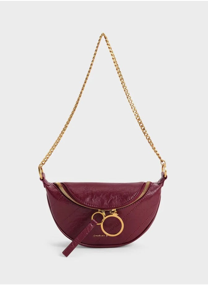 Charles & Keith Charles & Keith Half-Moon Crossbody Bag  - Image 1
