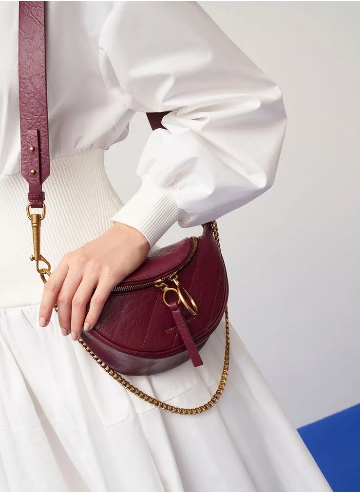 Charles & Keith Charles & Keith Half-Moon Crossbody Bag  - Image 4