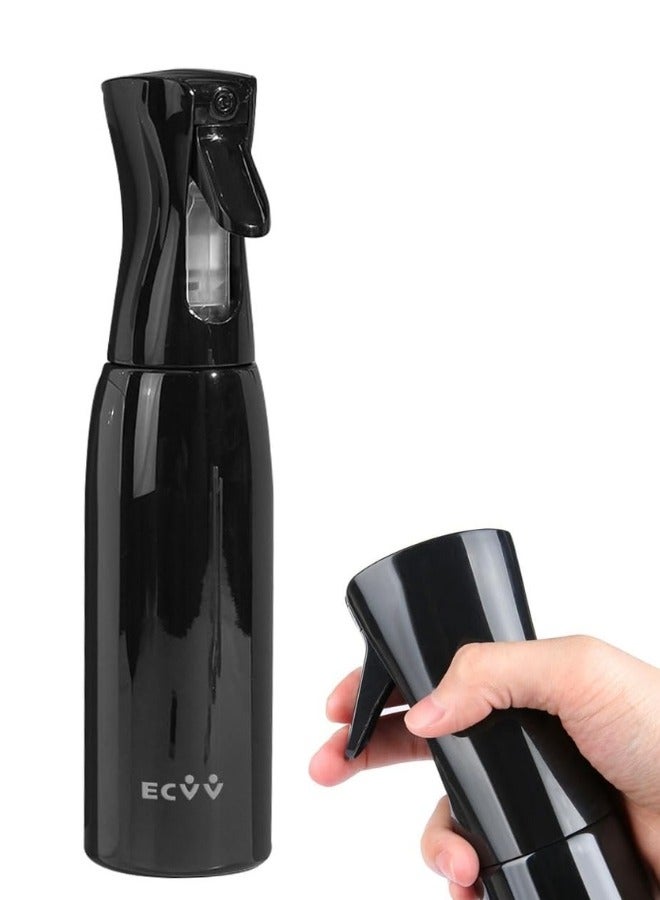 ECVV Spray Bottle Continuous Plastic Empty Hair Mist Sprayer Ultra Fine Water Mister for Hairstyling Cleaning Salons Plants Pet Care (200ml, Black) - Image 2