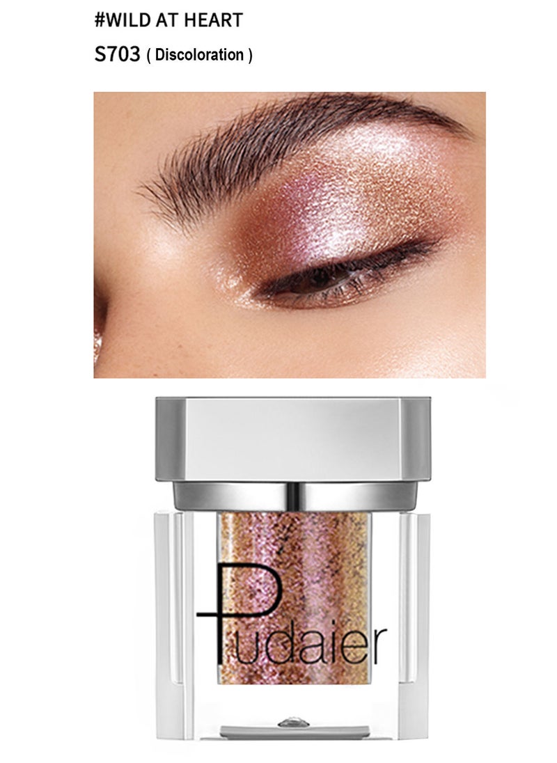 pudaier Silver Bottle Color Square Eyeshadow, Shiny Long Lasting High Pigment Mashed Potato Eye Makeup for Women  - Image 1