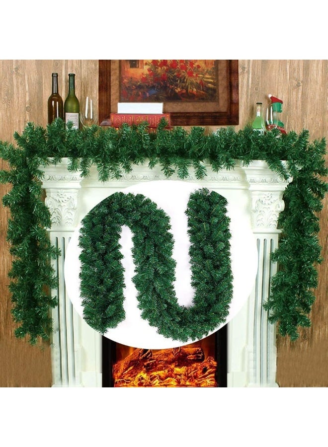 جورونب إكليل عيد الميلاد 270 سم، إكليل شجرة عيد الميلاد الاصطناعية، إكليل شجرة Xmax، إكليل من الخضرة الناعمة للزينة الداخلية والخارجية لعيد الميلاد - Image 1