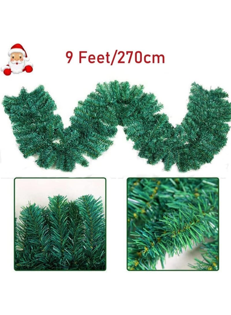 جورونب إكليل عيد الميلاد 270 سم، إكليل شجرة عيد الميلاد الاصطناعية، إكليل شجرة Xmax، إكليل من الخضرة الناعمة للزينة الداخلية والخارجية لعيد الميلاد - Image 4