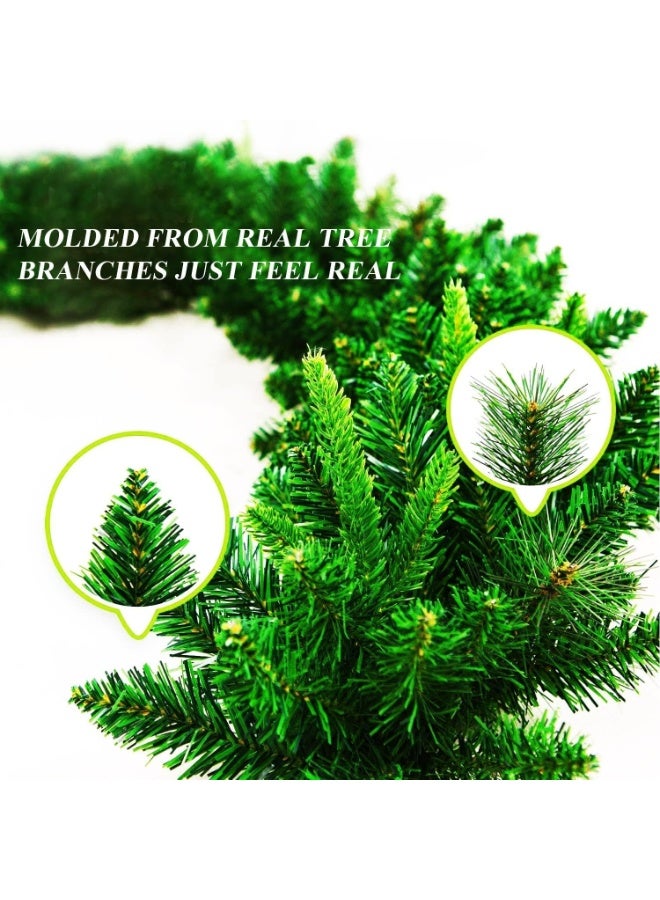 جورونب إكليل عيد الميلاد 270 سم، إكليل شجرة عيد الميلاد الاصطناعية، إكليل شجرة Xmax، إكليل من الخضرة الناعمة للزينة الداخلية والخارجية لعيد الميلاد - Image 3