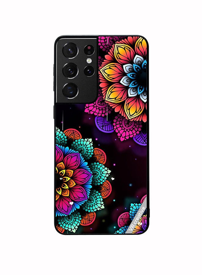 VR CREATIVE Protective Case Cover For Samsung Galaxy S21 Ultra 5G Flowers Design Multicolour - Image 1