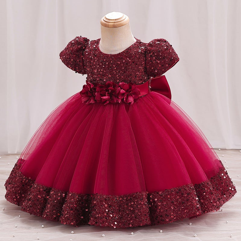 Children'S One-Year-Old Dress Summer Baby Girl Princess Dress Flower Girl High-End Baby Birthday Banquet Fluffy Dress - Image 3