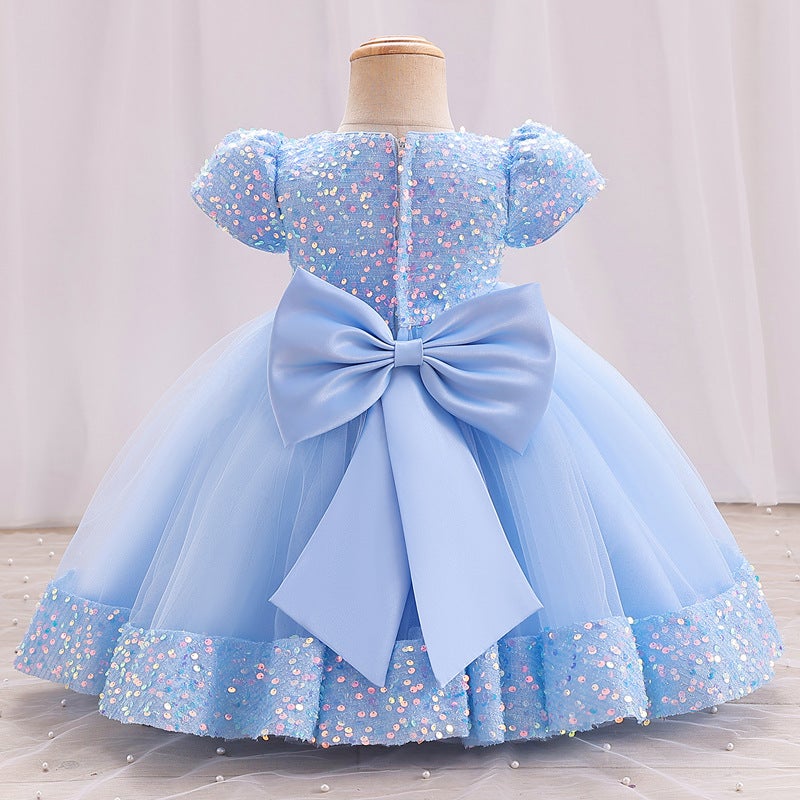 Children'S One-Year-Old Dress Summer Baby Girl Princess Dress Flower Girl High-End Baby Birthday Banquet Fluffy Dress - Image 5