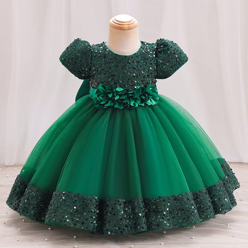 Children'S One-Year-Old Dress Summer Baby Girl Princess Dress Flower Girl High-End Baby Birthday Banquet Fluffy Dress - Image 4