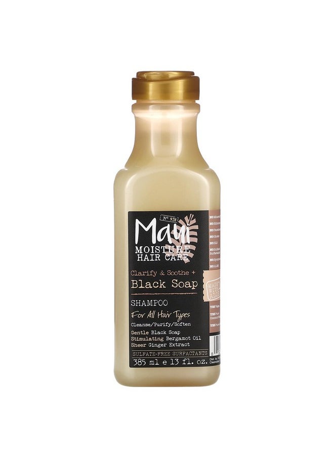 MAUI MOISTURE Maui Clarify & Soothe + Black Soap Shampoo, Hydrating, 13 fl oz  - Image 1