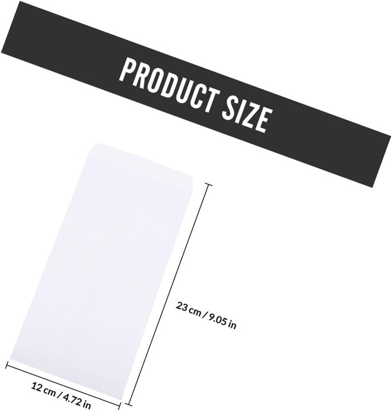 TIDTALEO Thick White Blank Cash Envelopes 230x120mm 100pcs Peel and Seal Money Storage Envelopes for Budgeting, Receipt and Bill Organization - Image 2