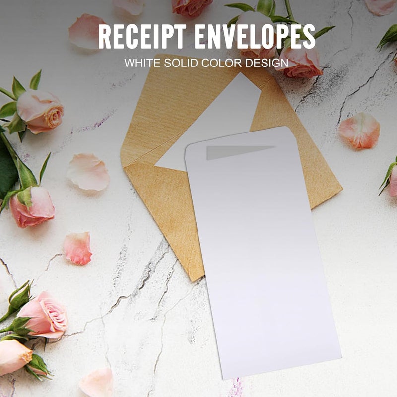 TIDTALEO Thick White Blank Cash Envelopes 230x120mm 100pcs Peel and Seal Money Storage Envelopes for Budgeting, Receipt and Bill Organization - Image 5