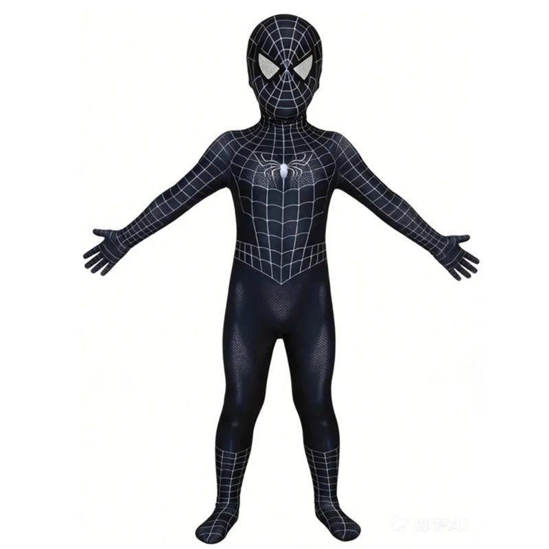Superhero Cosplay Jumpsuit with Headpiece for Kids and Adults Halloween Costume - Image 4