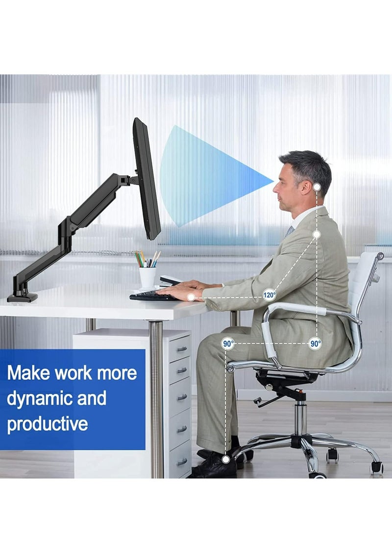 ANYOUI Dual Monitor Mount Stand, Articulating Gas Spring Monitor Arm, Adjustable Monitor Stand, Monitor Desk Mount with Clamp and Grommet Base - Fits 13 to 32 Inch LCD Computer Monitors - Image 4