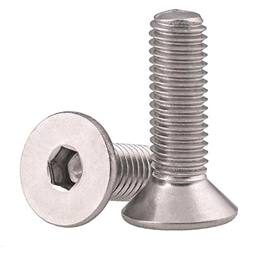 SDY 50 Pcs M5-0.8 x 16mm Flat Head Socket Cap Screws Bolts, Stainless Steel 18-8 (304), Bright Finish, Allen Socket Drive,Machine Screws Inner Hex Screw Fasteners Bolts - Image 1