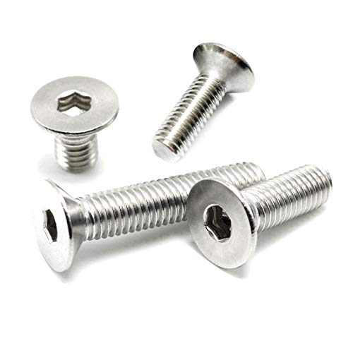 SDY 50 Pcs M5-0.8 x 16mm Flat Head Socket Cap Screws Bolts, Stainless Steel 18-8 (304), Bright Finish, Allen Socket Drive,Machine Screws Inner Hex Screw Fasteners Bolts - Image 4