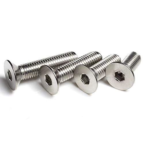 SDY 50 Pcs M5-0.8 x 16mm Flat Head Socket Cap Screws Bolts, Stainless Steel 18-8 (304), Bright Finish, Allen Socket Drive,Machine Screws Inner Hex Screw Fasteners Bolts - Image 5