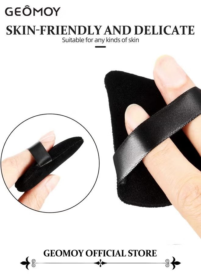 Geomoy 5 in 1 Portable Mini Makeup Brushe Set with 6pcs Triangle Powder Puff Eyeshadow Brush & Lip  Brush & Face  Brush & Foundation Brush & Powder Puff Convenient for Daily Makeup - Image 5