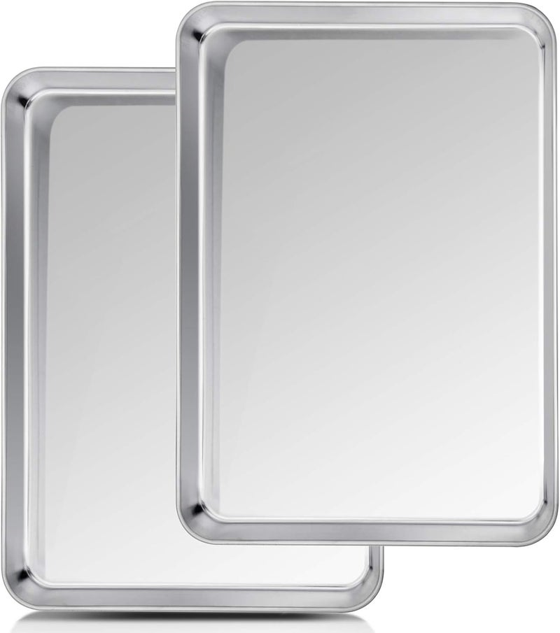 TeamFar Baking Sheet, 20’’×14’’×1’’, Cookie Sheet Half Sheet Baking Pans Stainless Steel, Non Toxic & Healthy, Heavy Duty & Thick Gauge, Mirror Finish & Dishwasher Safe - 2 Piece - Image 1