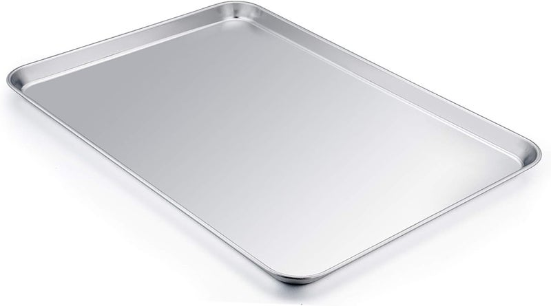 TeamFar Baking Sheet, 20’’×14’’×1’’, Cookie Sheet Half Sheet Baking Pans Stainless Steel, Non Toxic & Healthy, Heavy Duty & Thick Gauge, Mirror Finish & Dishwasher Safe - 2 Piece - Image 3