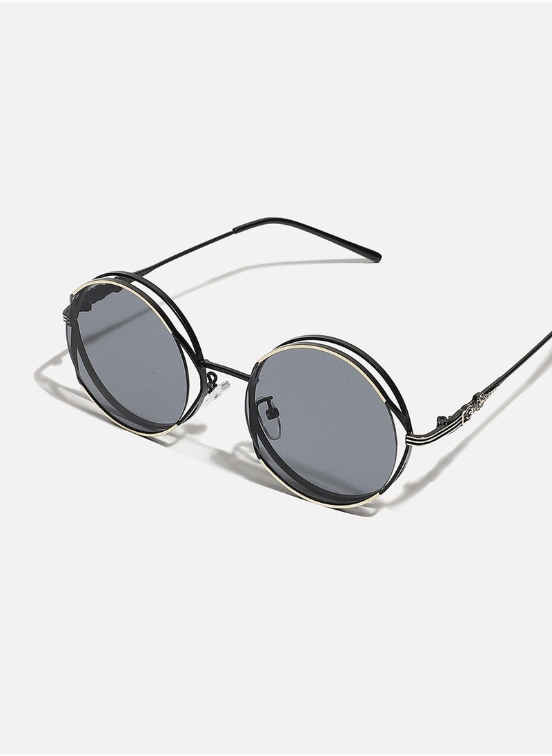 Haute Sauce Black Round Sunglasses  - Image 4