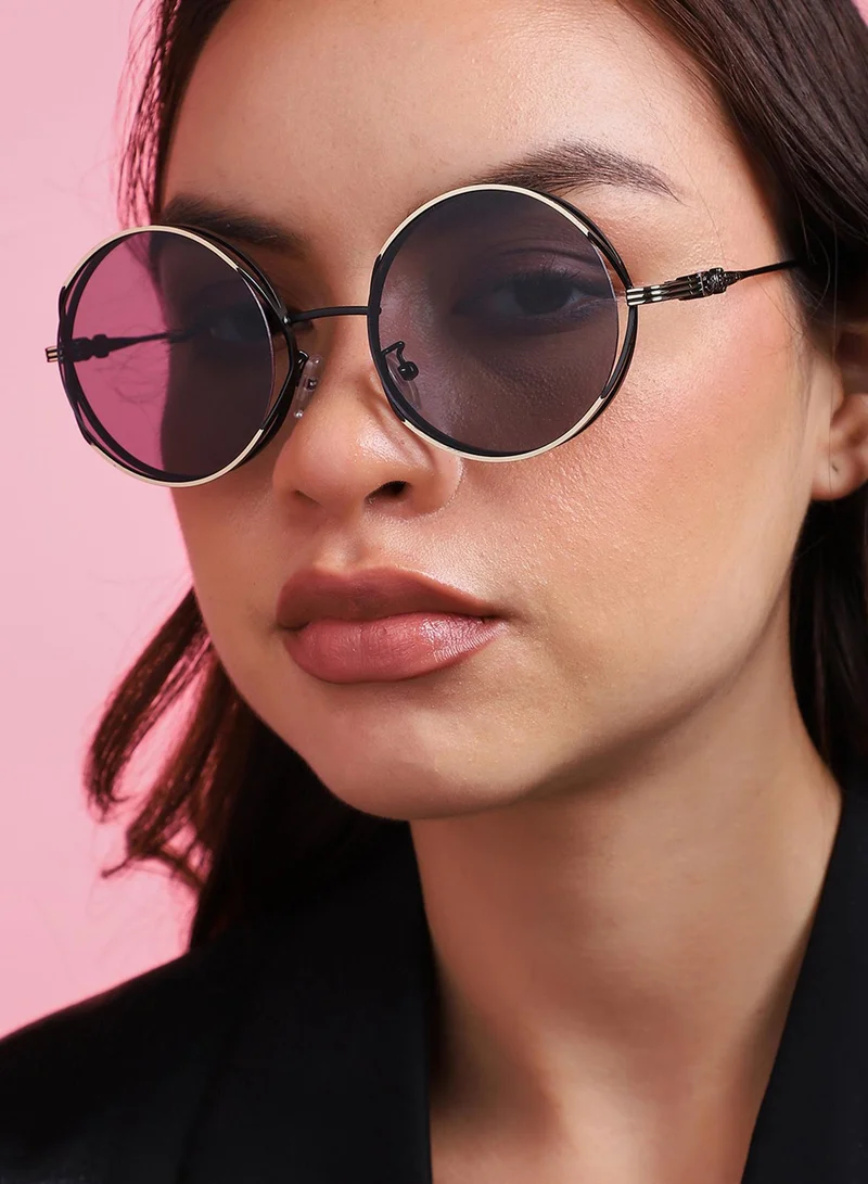 صوص هاوت Black Round Sunglasses