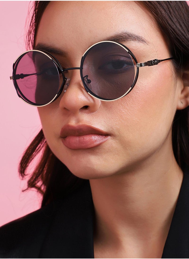 Haute Sauce Black Round Sunglasses  - Image 5