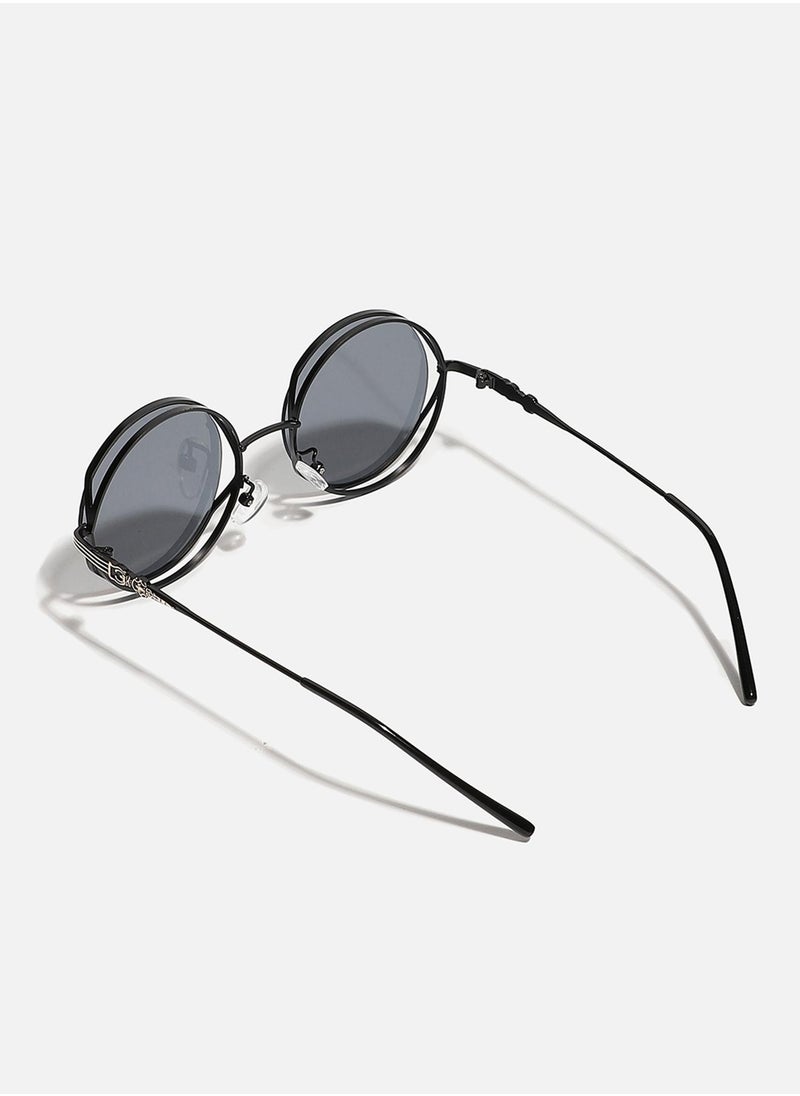 Haute Sauce Black Round Sunglasses  - Image 3