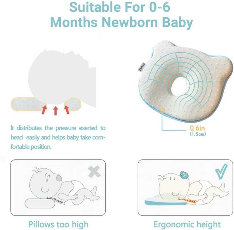 Memory Foam Baby Cushion - Soft, Cozy, Machine-Washable Head and Neck Support for Infants - Anti-Slip Design (Beige) - Image 4
