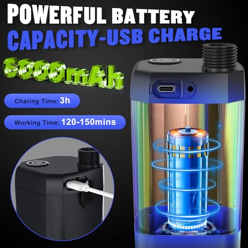Spopal Portable Shower for Camping, [Long-Lasting] 6000mAh Rechargeable Camping Shower with Intelligent LED Display, 4 Spray Modes, IPX7 Waterproof Outdoor Camp Pump for Hiking, Travel, Car, Pet(Bk) - Image 2