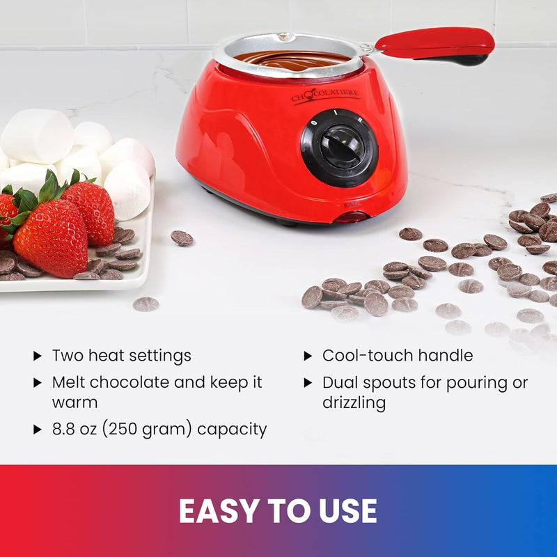 Koolatron Total Chef Single Pot Chocolate Melter - Electric Candy Melting Hot Fondue Pot With 32+ Accessories, Serving 1 cup Dark or White Melted Chocolate For Dipping Party Desserts, 8.8 Oz (250 g) Capacity - Image 2