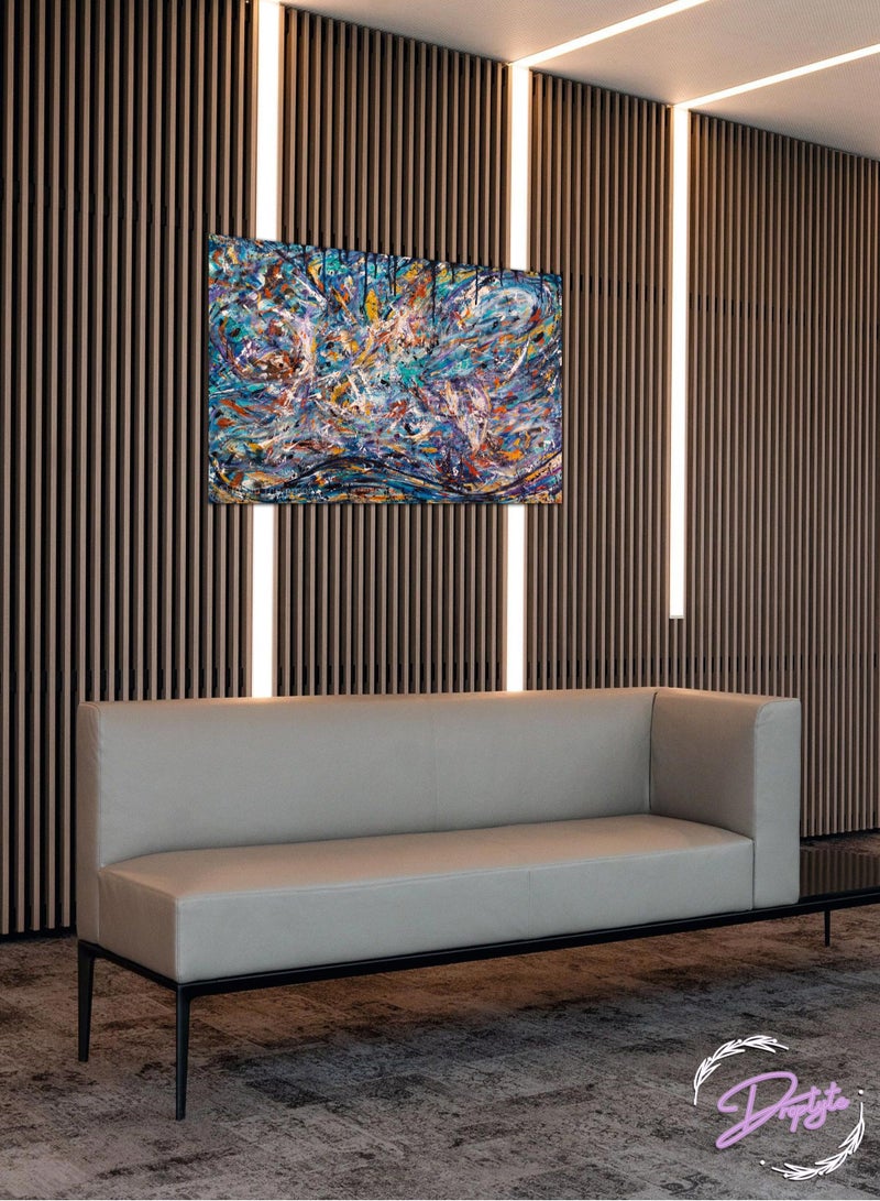 Droplyte Multicolor Abstract Printed Decorative Wall Art Wall Decor Card Board MDF Home Decor for Living Room, Drawing Room, Office Room and Bedroom 60CM x 40CM  - Image 1