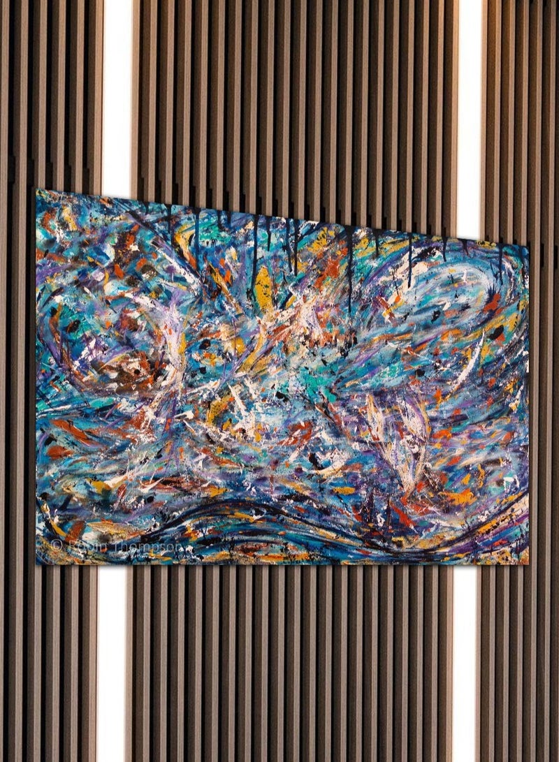 Droplyte Multicolor Abstract Printed Decorative Wall Art Wall Decor Card Board MDF Home Decor for Living Room, Drawing Room, Office Room and Bedroom 60CM x 40CM  - Image 2