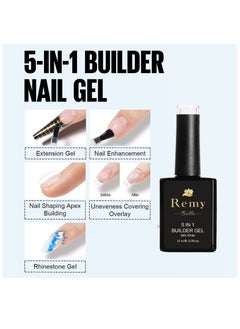 Remy Belle 5 IN 1 Builder Gel Clear 15ml Nail Extension Tips and Strengthener Requires Curing Under LED UV Lamp  - Image 2